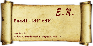 Egedi Máté névjegykártya
